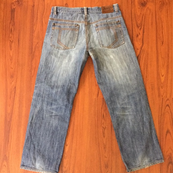 JEEP Blue Stonewash Denim Straight Leg Jeans 35 - Picture 4 of 8